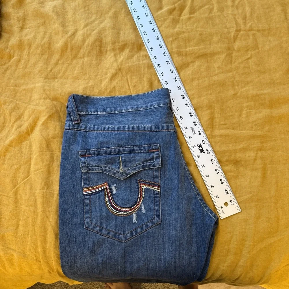 True‎ Religion Jeans 40x33 Mens Blue Billy Super T Denim Straight Flap Pockets